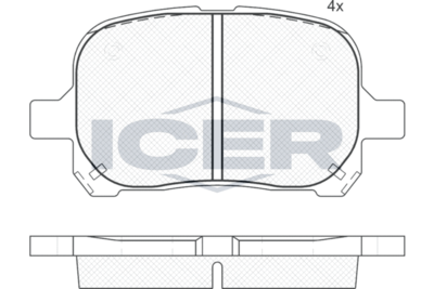 181632399 ICER Комплект тормозных колодок, дисковый тормоз