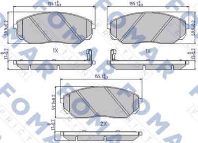 FO931881 FOMAR Friction Комплект тормозных колодок, дисковый тормоз