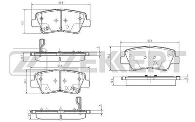 BS2444 ZEKKERT Комплект тормозных колодок, дисковый тормоз