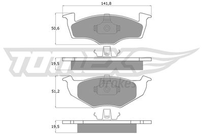 TX1086 TOMEX Brakes Комплект тормозных колодок, дисковый тормоз