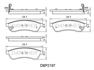 DBP2197 DANAHER Комплект тормозных колодок, дисковый тормоз