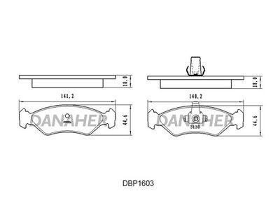 DBP1603 DANAHER Комплект тормозных колодок, дисковый тормоз