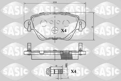 6216069 SASIC Комплект тормозных колодок, дисковый тормоз