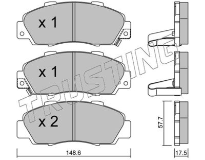 3070 TRUSTING Комплект тормозных колодок, дисковый тормоз