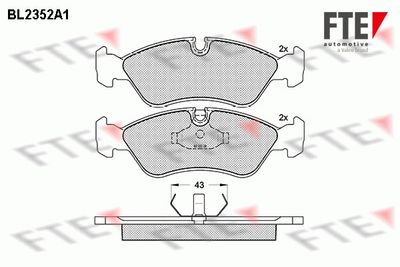 BL2352A1 FTE Комплект тормозных колодок, дисковый тормоз