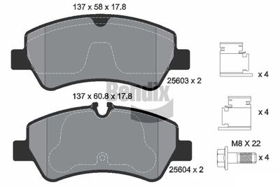 BPD1081 BENDIX Braking Комплект тормозных колодок, дисковый тормоз