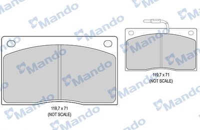 MBF015789 MANDO Комплект тормозных колодок, дисковый тормоз