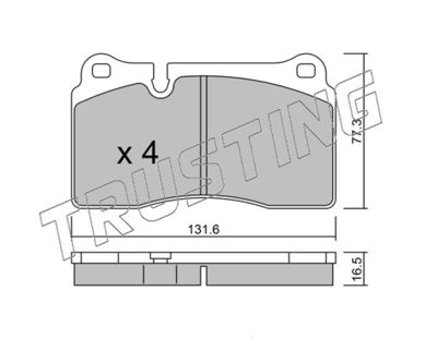 6750 TRUSTING Комплект тормозных колодок, дисковый тормоз