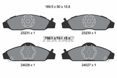 2323101 TEXTAR Комплект тормозных колодок, дисковый тормоз