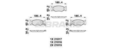 AB0326 BRAXIS Комплект тормозных колодок, дисковый тормоз