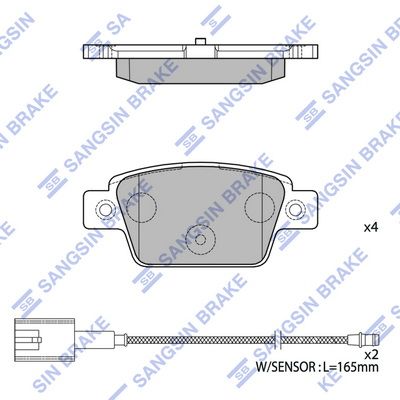 SP4415 Hi-Q Комплект тормозных колодок, дисковый тормоз