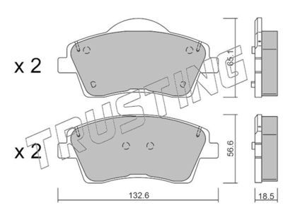 12490 TRUSTING Комплект тормозных колодок, дисковый тормоз