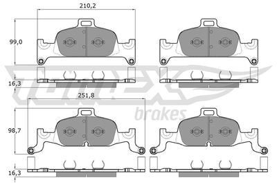 TX1822 TOMEX Brakes Комплект тормозных колодок, дисковый тормоз