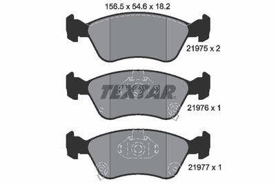 2197502 TEXTAR Комплект тормозных колодок, дисковый тормоз