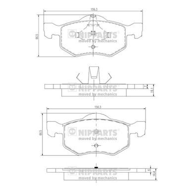 J3603057 NIPPARTS Комплект тормозных колодок, дисковый тормоз