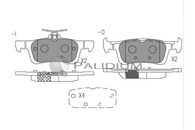 P11531 ASHUKI by Palidium Комплект тормозных колодок, дисковый тормоз