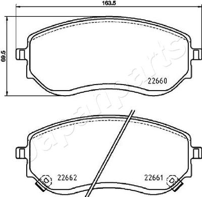 PA0548AF JAPANPARTS Комплект тормозных колодок, дисковый тормоз