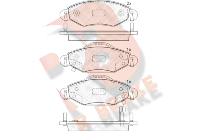 RB1587 R BRAKE Комплект тормозных колодок, дисковый тормоз