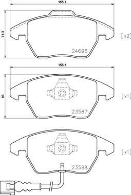 P85146X BREMBO Комплект тормозных колодок, дисковый тормоз