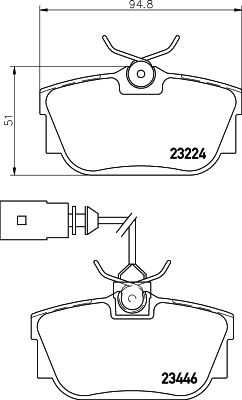 8DB355030821 HELLA Комплект тормозных колодок, дисковый тормоз