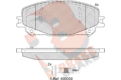 RB2304 R BRAKE Комплект тормозных колодок, дисковый тормоз