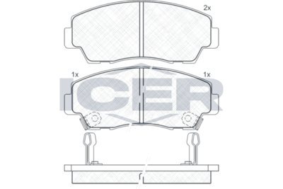 140636 ICER Комплект тормозных колодок, дисковый тормоз