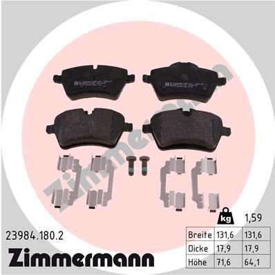 239841802 ZIMMERMANN Комплект тормозных колодок, дисковый тормоз