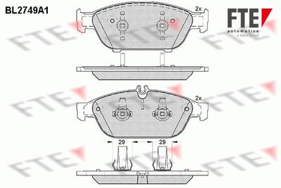 BL2749A1 FTE Комплект тормозных колодок, дисковый тормоз