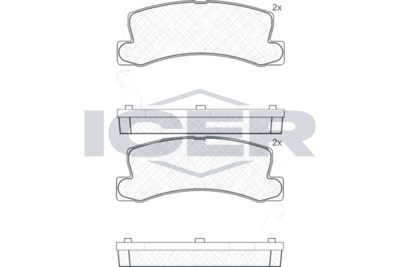 180612 ICER Комплект тормозных колодок, дисковый тормоз
