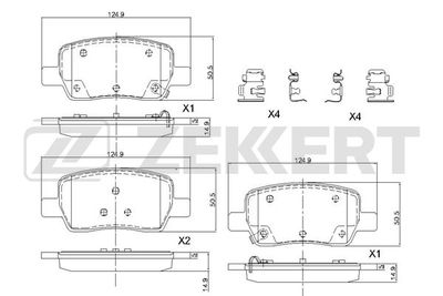 BS1264 ZEKKERT Комплект тормозных колодок, дисковый тормоз