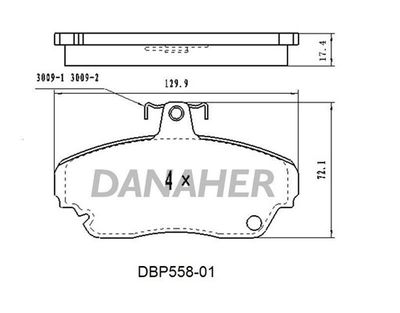 DBP55801 DANAHER Комплект тормозных колодок, дисковый тормоз