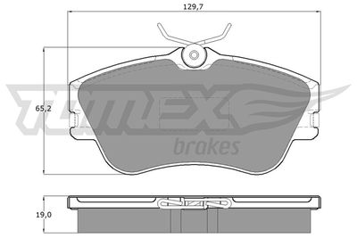 TX1182 TOMEX Brakes Комплект тормозных колодок, дисковый тормоз