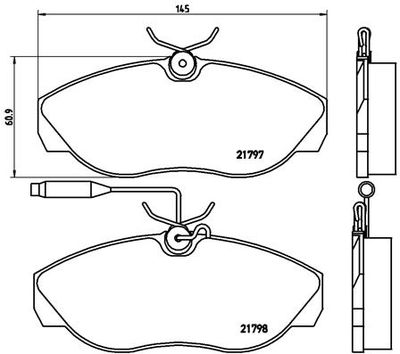 P23068 BREMBO Комплект тормозных колодок, дисковый тормоз