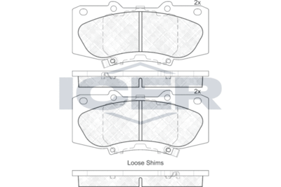 182006 ICER Комплект тормозных колодок, дисковый тормоз