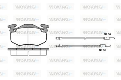 P044314 WOKING Комплект тормозных колодок, дисковый тормоз