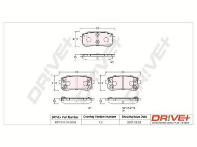 DP1010100005 Dr!ve+ Комплект тормозных колодок, дисковый тормоз