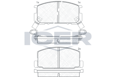 180605 ICER Комплект тормозных колодок, дисковый тормоз