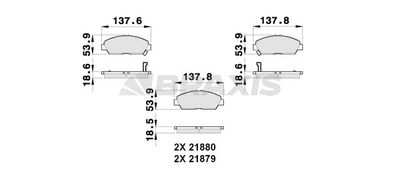 AB0255 BRAXIS Комплект тормозных колодок, дисковый тормоз