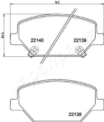 PA0418AF JAPANPARTS Комплект тормозных колодок, дисковый тормоз