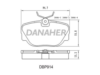 DBP914 DANAHER Комплект тормозных колодок, дисковый тормоз