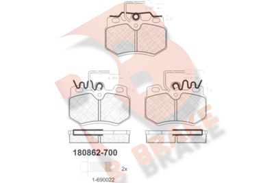 RB0862700 R BRAKE Комплект тормозных колодок, дисковый тормоз