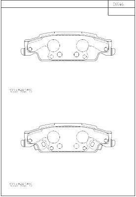 KD6546 ASIMCO Комплект тормозных колодок, дисковый тормоз