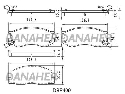 DBP409 DANAHER Комплект тормозных колодок, дисковый тормоз