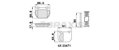 AA0254 BRAXIS Комплект тормозных колодок, дисковый тормоз