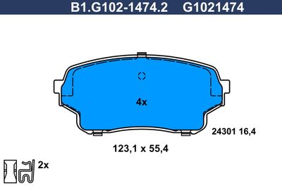 B1G10214742 GALFER Комплект тормозных колодок, дисковый тормоз