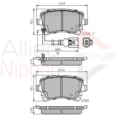 ADB11313 COMLINE Комплект тормозных колодок, дисковый тормоз