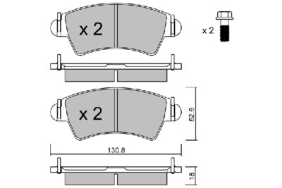 BPPE1019 AISIN Комплект тормозных колодок, дисковый тормоз