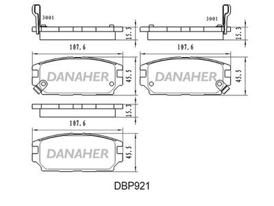 DBP921 DANAHER Комплект тормозных колодок, дисковый тормоз