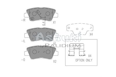 Y02955 ASHUKI by Palidium Комплект тормозных колодок, дисковый тормоз