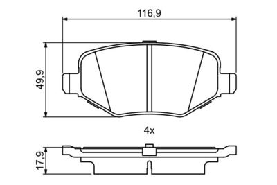 0986495395 BOSCH Комплект тормозных колодок, дисковый тормоз